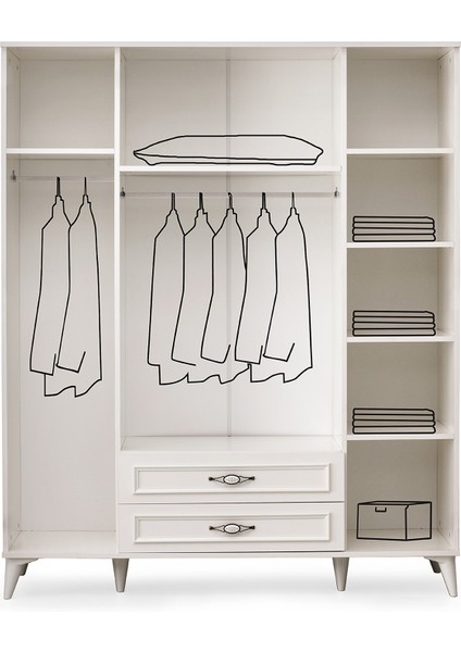 Alya 4 Kapaklı Aynalı Gardırop Aytaşı fiyatları