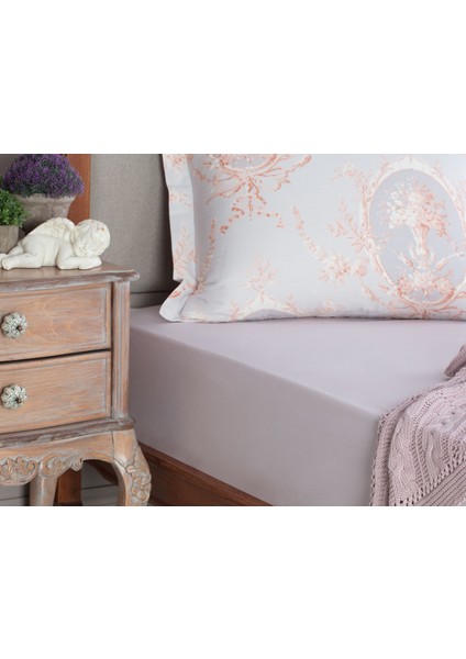 Manon Tek Kişilik Plus %100 Pamuk Lastikli Ranforce Çarşaf - A.Mürdüm