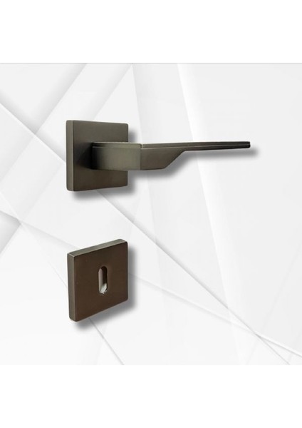 Stılo Antrasıt Antrasit Renkli Italyan Tipi Kare Rozetli Kapı Kolu Yale Kapı Kolu