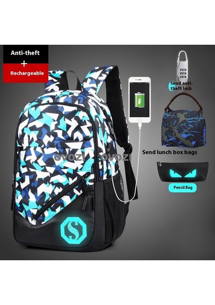 Ovozı Günlük Omuz Çantası Öğrenci Okul Çantası Seti (Yurt Dışından)