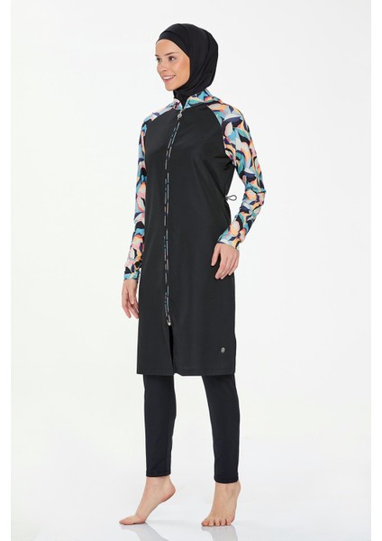 Likralı Tam Kapalı Tesettür Mayo Elena 8266 Siyah modelleri