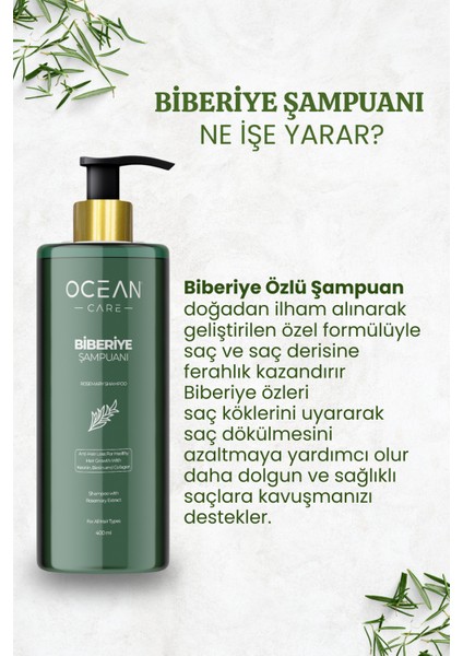 Biberiye Şampuanı Saç Uzamasına Yardımcı Biotin ve Argan Özlü 400 ml fiyatları