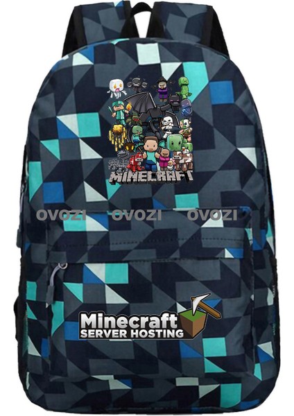 Ovozı 45CM Minecraft Öğrenci Okul Çantası Rahat Omuz Çantası (Yurt Dışından)