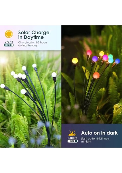 6 Led'li Güneş Enerjili Bahçe Aydınlatması Lamba Solar Renkli Işık Ateş Böceği Peyzaj Süs Çiçeği fiyatları