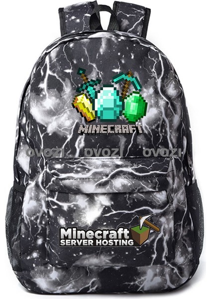 Ovozı 45CM Minecraft Öğrenci Okul Çantası Rahat Omuz Çantası (Yurt Dışından)