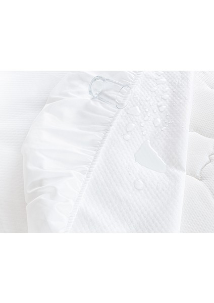 Flore Sıvı Geçirmez Fitted Çift Kişilik Yatak Alezi - Beyaz modelleri