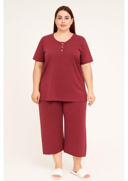 Büyük Battal Beden Benekli Kaprili Pijama Takımı/2xl-3xl-4xl