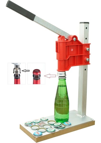 Gazoz ve Soda Kapağı Kapatma Makinesi, Ayarlanabilir Boy, 200 Kapak Dahil fiyatları