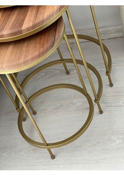 Aybars Gold Metal Eskitme Ceviz Zigon Sehpa fırsatları