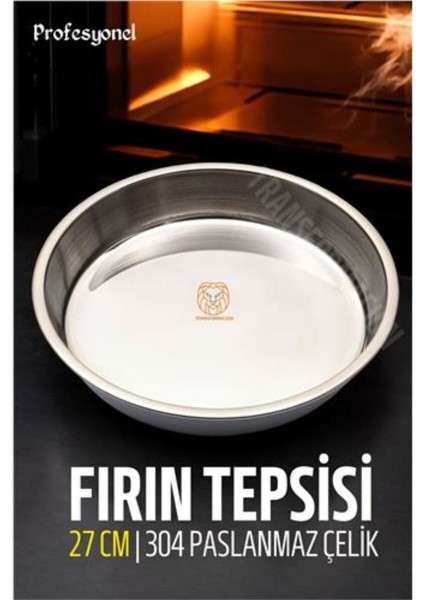Paslanmaz Çelik Fırın Tepsisi 27 Cm, Dayanıklı ve Pratik Kullanım