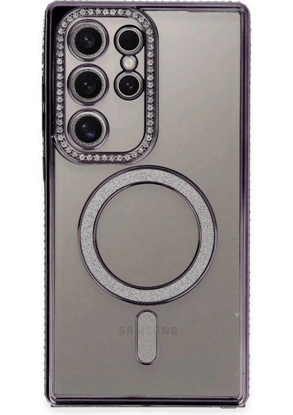 Samsung Galaxy S24 Ultra Kılıf Joke Simli Magneticsafe Kılıf - Derin Mor Arbkd fiyatları