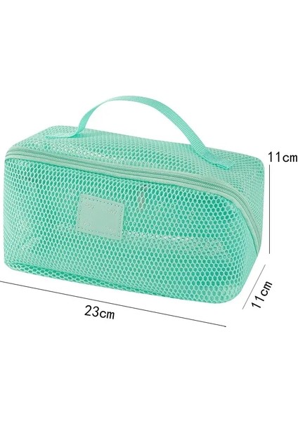 Kadınlar Için Basit Kozmetik Depolama Çantası Büyük Kapasiteli Su Geçirmez Seyahat Taşınabilir Tuvalet Depolama Paketi Mesh Fermuar Çantası Renk: Yeşil (Yurt Dışından)