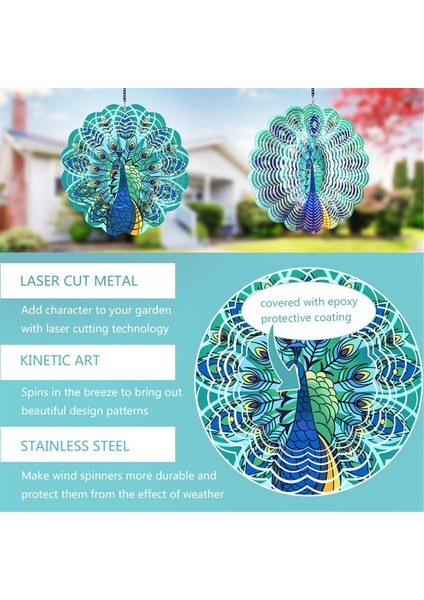 Tavus Kuşları Metal Rüzgar Döndürücüler - Kadınlar Için Hediyeler Anne, Büyükanne, Eş, Açık Hava ve Iç Mekan Dekorasyonları Için Asılı Rüzgar Döndürücü (Yurt Dışından) fırsatları
