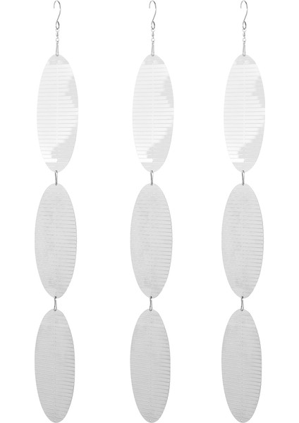 Paslanmaz Çelik Kuş Korkutucu Disk Seti, 3D Yansıtıcı Helix Rüzgar Döndürücüler Açık Bahçe Dekoru Bahçe Veranda Çiftlik-Balık Kılçığı (Yurt Dışından)