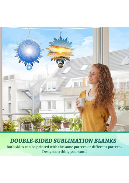 6 Adet 10 Inç Süblimasyon Rüzgar Döndürücü Boşlukları Iç ve Dış Mekan Dekorasyonları Için ve Kadınlar, Anneler, Eşler Için Mükemmel Hediye (Yurt Dışından)