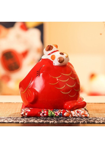 Seramik Şanslı Kedi Şeker Kutusu Sevimli Şanslı Kedi Saklama Kutusu Para Kutusu Zenginlik ve Iyi Şanslar Çekmek Için Çin Ev Dekor (Yurt Dışından) indirimleri