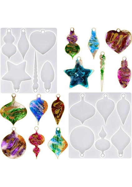 Noel Reçine Kalıbı, Epoksi Reçine Için 2 Adet Noel Süsü Silikon Kalıbı, Kendin Yap Reçine El Sanatları Anahtarlık Noel Dekoru Hediyesi (Yurt Dışından) fiyatları