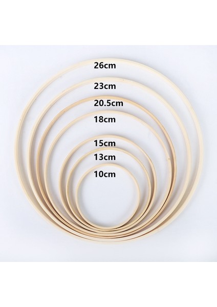 Rüya Bambu Yüzükler, Ahşap Daire Yuvarlak Yakalayıcı Dıy Çember Çiçek Çelenk Ev Bahçe Bitki Dekor Asılı Sepet 26 cm (Yurt Dışından) indirimleri