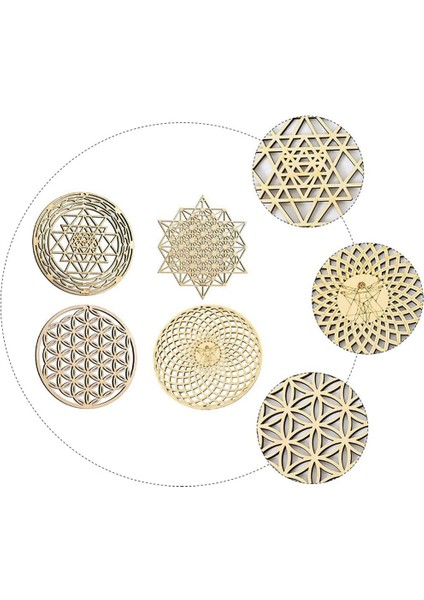 4 Adet Kutsal Geometri Duvar Sanat Çiçek Yaşam Izgara Ahşap Accent Dekor Ahşap Kristal Izgara Kurulu Ahşap Duvar Heykel (Yurt Dışından) fırsatları