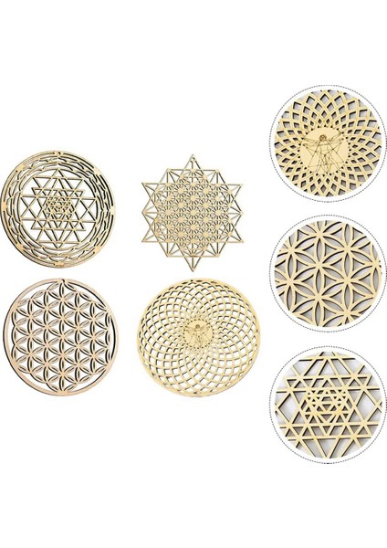 4 Adet Kutsal Geometri Duvar Sanat Çiçek Yaşam Izgara Ahşap Accent Dekor Ahşap Kristal Izgara Kurulu Ahşap Duvar Heykel (Yurt Dışından) indirimleri