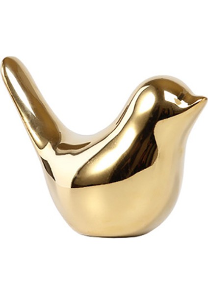 Polar Evi Altın Kuş Figürleri Modern Seramik Kuş Heykelleri Hayvan Heykel Ev Dekorasyon El Sanatları Altın Seramik-L (Yurt Dışından)