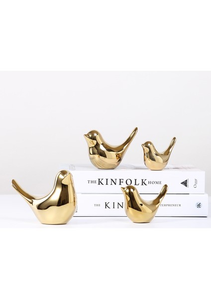 Polar Evi Altın Kuş Figürleri Modern Seramik Kuş Heykelleri Hayvan Heykel Ev Dekorasyon El Sanatları Altın Seramik-L (Yurt Dışından) fırsatları