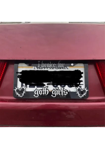 Siyah Plaka Çerçevesi Dekoratif Lisans Fren Goth Kızlar Için Oto Plaka Çerçevesi Araba Lover Için Taşınabilir (Yurt Dışından) fiyatları