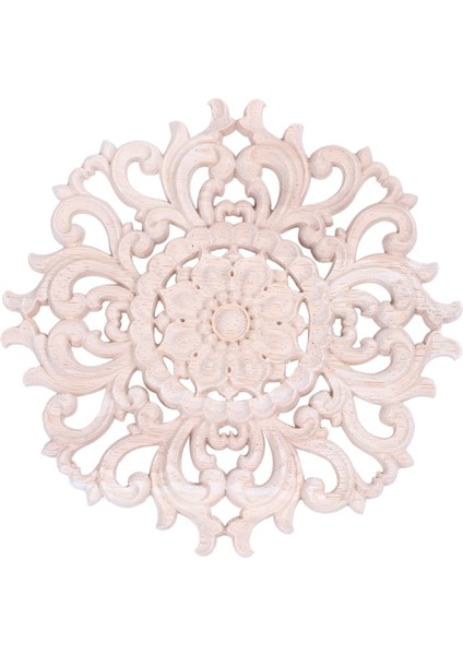 Çok Ahşap Oyma Uzun Onlay Aplike Boyasız Çiçek Duvarlar Dolaplar Kapı Dekor Tipi: 15CM Tip A (Yurt Dışından)