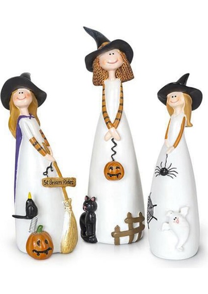 Cadılar Bayramı Cadı Heykelcikleri ve Heykelleri Ev Dekoru Reçine Cadılar Sevimli Heykeli A (Yurt Dışından) indirimleri