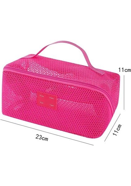 Kadınlar Için Basit Kozmetik Depolama Çantası Büyük Kapasiteli Su Geçirmez Seyahat Taşınabilir Tuvalet Depolama Paketi Mesh Fermuar Çantası Renk: Kırmızı (Yurt Dışından)