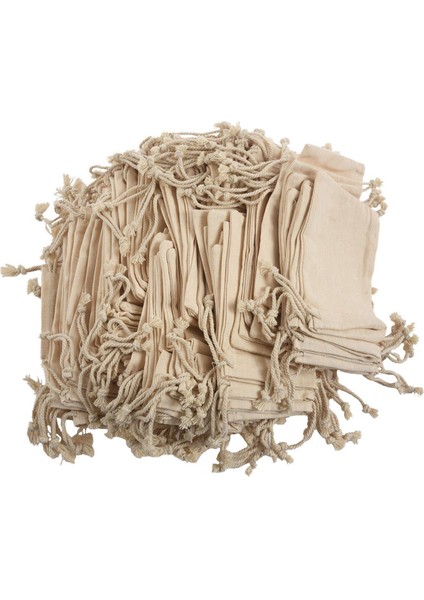 100 Adet %100 Pamuk Büzgülü Küçük Çanta 10X15 cm (Yurt Dışından)