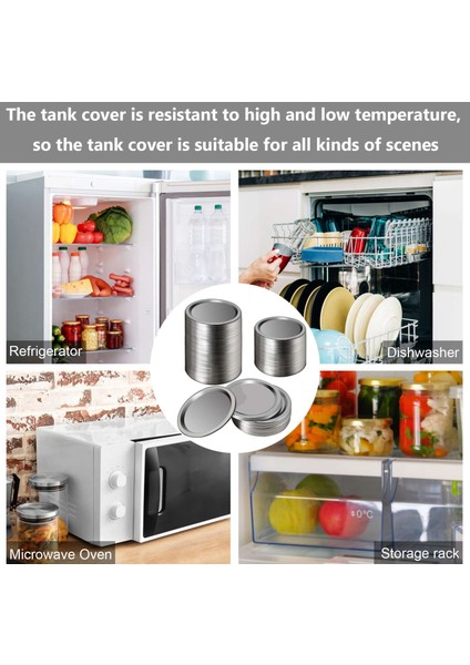 100 Adet Geniş Ağızlı 86 mm Kavanoz Konserve Kapakları, Silikon Contalı Yeniden Kullanılabilir Sızdırmaz Bölünmüş Tip Gümüş Kapaklar Halkalar (Yurt Dışından) modelleri