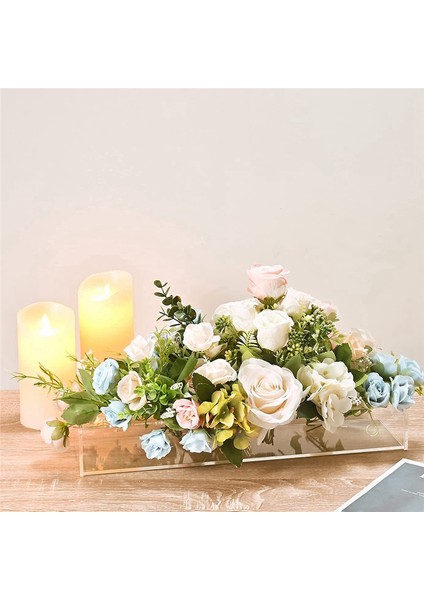 Şeffaf Akrilik Çiçek Vazosu Dikdörtgen Çiçek Orta Parçası Yemek Masası Için 9.8 Inç Uzunluğunda Dikdörtgen Dekoratif Modern Vazo (Yurt Dışından) fırsatları