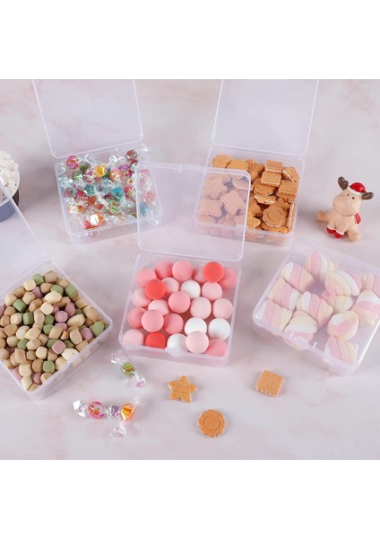 16 Paket Küçük Kaplar Şeffaf Plastik Kutular Küçük Eşyalar, Takı, El Sanatları Için Menteşeli Kapaklı Boncuk Depolama Organizatörleri (Yurt Dışından) modelleri