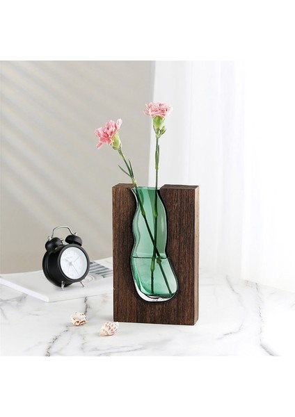 Ahşap Ev Cam Vazo Su Yükseltilmiş Çiçek Oturma Odası Yemek Masası Kuru Çiçek Düzenlemesi Kap Süsleme A (Yurt Dışından) fırsatları
