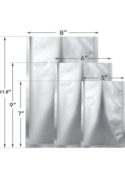25 Parça 3 Boyutları Mylar Alüminyum Folyo Çanta, Folyo Düz Isı Sızdırmazlık Çanta Saklama Torbaları Kese Gıda Kahve Çay Çekirdekleri (Yurt Dışından) fiyatları