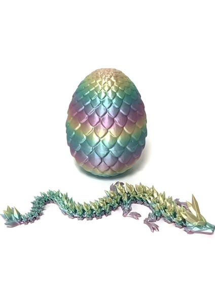 3D Baskılı Ejderha Yumurtası Içinde Ejderha Olan Tam Eklemli Ejderha Kristal Ejderha Fidget Oyuncağı Yetişkinler Için Renkli Hediye (Yurt Dışından)