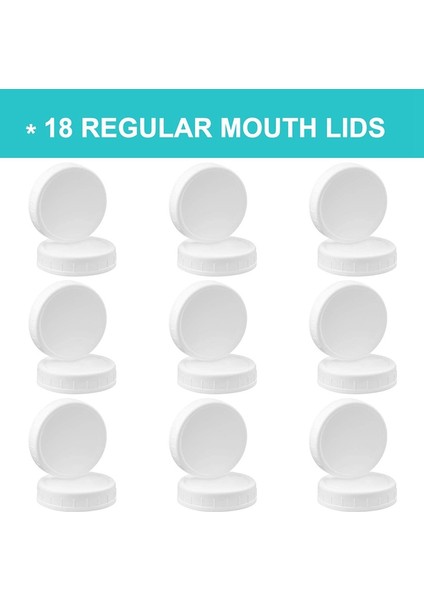 18 Paket Geniş Ağızlı Mason Kavanoz Kapakları, Konserve Kavanozları Için Plastik Saklama Kapakları, Sızdırmaz ve Çizilmeye Karşı Dayanıklı Yüzey (Yurt Dışından) fiyatları