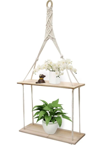 1 Adet Duvar Rafı Boho Bitki Askılı Raf Şık Dekor 2 Katlı Pamuklu Halat Yüzen Raflar Makrome Yatak Odası Oturma Odası Için (Yurt Dışından) indirimleri