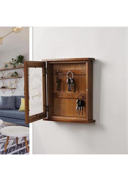 Ahşap Anahtar Kutusu, Retro, Duvar, Manyetik Kapılı Anahtar Dolabı, 6 Kancalı Dayanıklı Masif Ahşap Depolama-A (Yurt Dışından) fiyatları