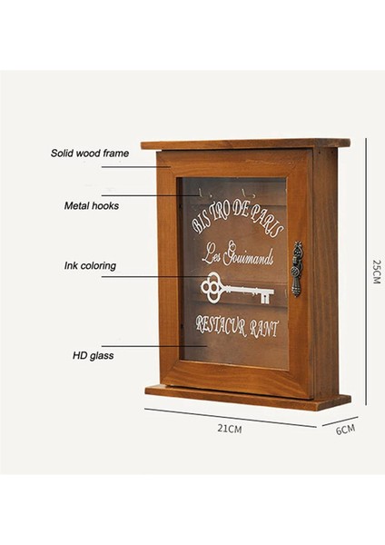 Ahşap Anahtar Kutusu, Retro, Duvar, Manyetik Kapılı Anahtar Dolabı, 6 Kancalı Dayanıklı Masif Ahşap Depolama-A (Yurt Dışından) modelleri