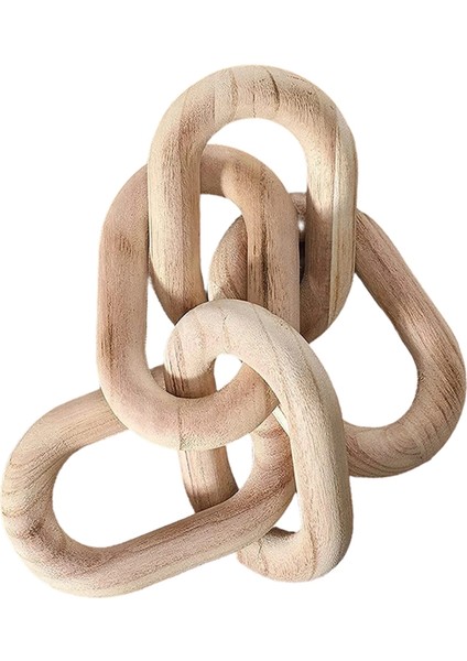 Ahşap Zincir Bağlantı Dekoru, 21.6 El Oyması Dekoratif Ahşap Zincir, Çiftlik Evi Rafı ve Sehpa B Için Çağdaş Ev Dekoru (Yurt Dışından)