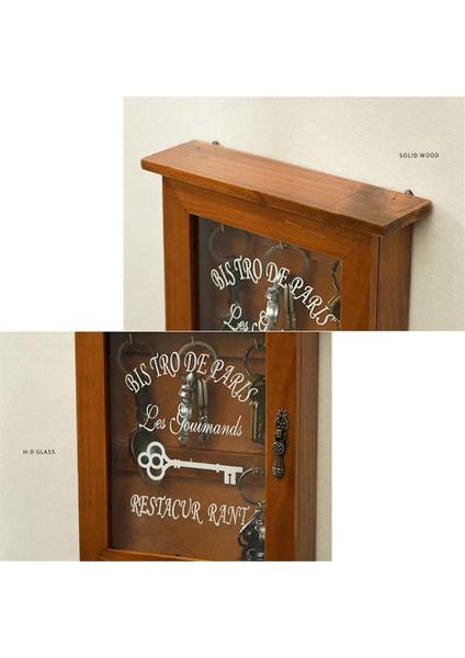 Ahşap Anahtar Kutusu, Retro, Duvar, Manyetik Kapılı Anahtar Dolabı, 6 Kancalı Dayanıklı Masif Ahşap Depolama-B (Yurt Dışından) fırsatları