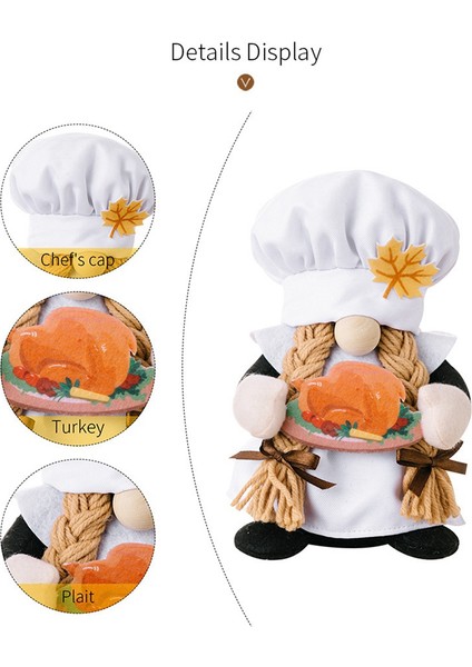 Şükran Günü Hasat Festivali Sarılma Kabak Şef Şapkası Rudolph Bebek Süsleri Sonbahar Gnome Peluş Bebek Hediyeleri Erkek (Yurt Dışından) modelleri