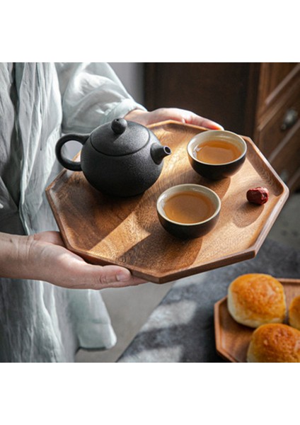 Ahşap Servis Tabağı Sekizgen Plaka Çok Amaçlı Yemek Tepsisi Meyve Tatlısı Ekmek Aperatif Şeker Tabağı Ahşap Kaseler-A (Yurt Dışından) fiyatları