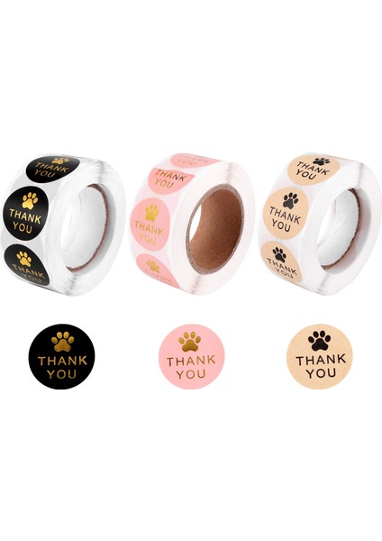 1500 Adet Yuvarlak Kraft Paws Baskı Teşekkür Ederim Etiketleri Çıkartmalar, Köpek Pençe Baskı Etiketleri, Sızdırmazlık ve Dekorasyon Için Mevcut (Yurt Dışından)