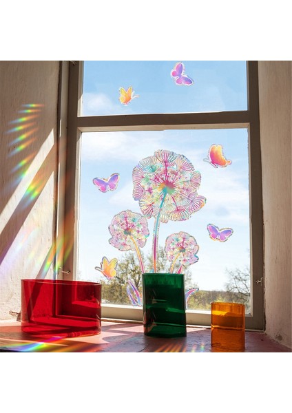 Duvar Sticker Pvc Elektrostatik Cam Sticker Pencere Güneş Tutucu Gökkuşağı Prizmaları Çıkartması-Denizkızı (Yurt Dışından) modelleri