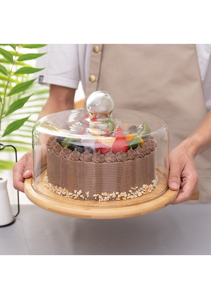 Sağ Açı Ahşap Kek Vitrin Rafı Kek Tutucu Kubbe Kapak Çay Partisi Kek Servis Tabağı Peynir Ekran Cam Kubbe (Yurt Dışından) fırsatları