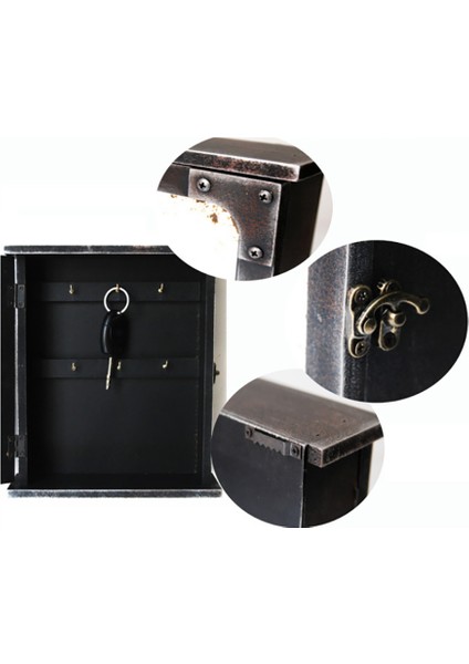 1 Adet Avrupa Tarzı Anahtar Kutusu Duvara Monte Baskılı Asılı Durumda Anahtarlık Anahtar Organizatör Ev Duvar Dekorasyonu Için Siyah (Yurt Dışından) indirimleri