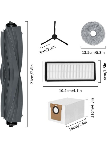 Dreame L20 Ultra Robot Vakum Yedek Parçalar Için Aksesuar Kiti Ana Yan Fırça Hepa Filtreler Paspas Bezi Toz Torbaları (Yurt Dışından) fiyatları